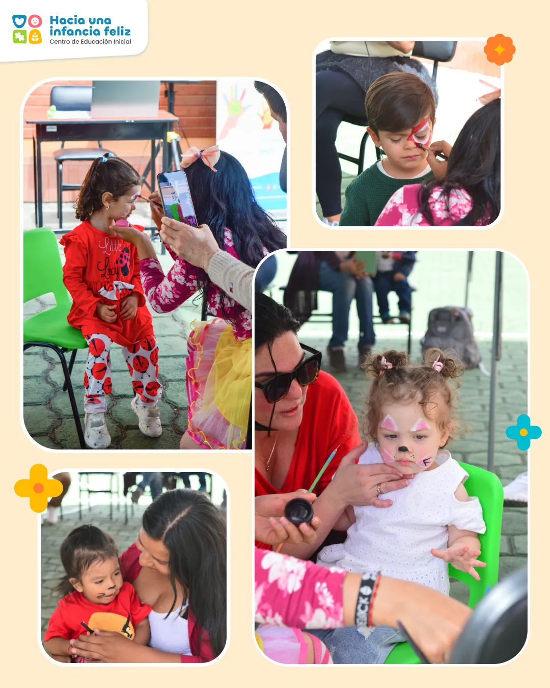 Collage de pintura facial en la inauguración